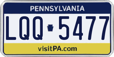 PA license plate LQQ5477
