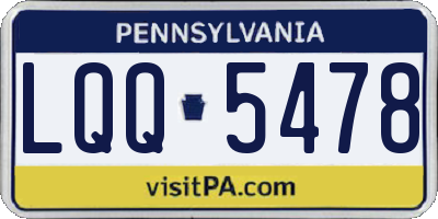 PA license plate LQQ5478