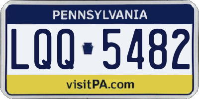 PA license plate LQQ5482