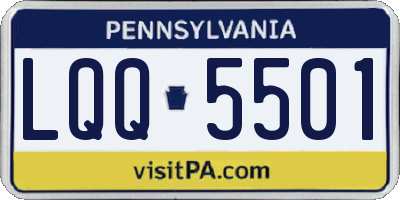 PA license plate LQQ5501