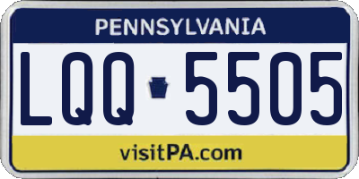 PA license plate LQQ5505
