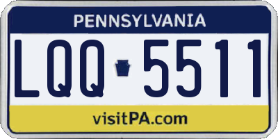 PA license plate LQQ5511