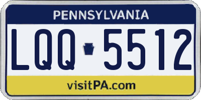 PA license plate LQQ5512