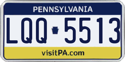 PA license plate LQQ5513