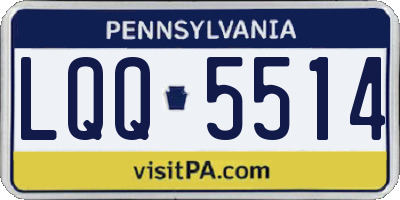 PA license plate LQQ5514