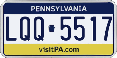 PA license plate LQQ5517