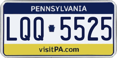 PA license plate LQQ5525