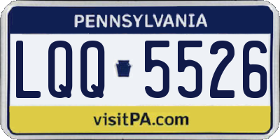 PA license plate LQQ5526