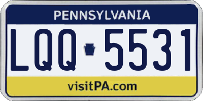 PA license plate LQQ5531