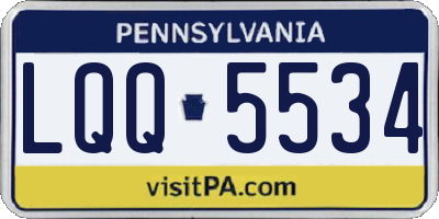 PA license plate LQQ5534