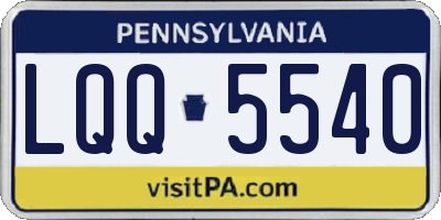 PA license plate LQQ5540