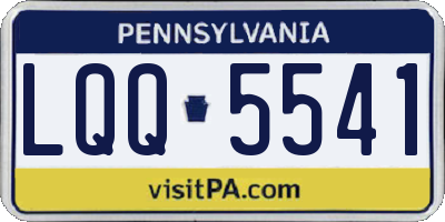 PA license plate LQQ5541