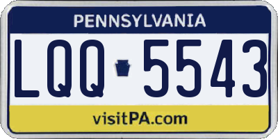 PA license plate LQQ5543