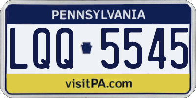 PA license plate LQQ5545