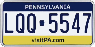 PA license plate LQQ5547