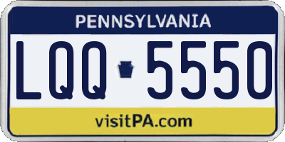 PA license plate LQQ5550