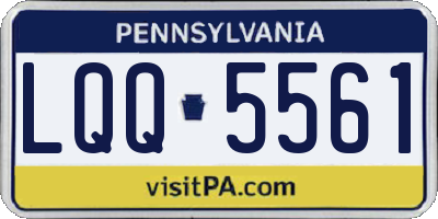 PA license plate LQQ5561