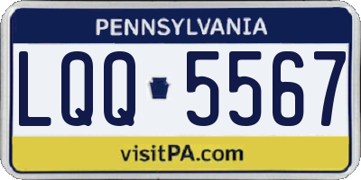 PA license plate LQQ5567