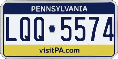 PA license plate LQQ5574