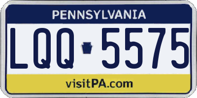 PA license plate LQQ5575
