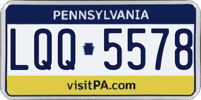 PA license plate LQQ5578