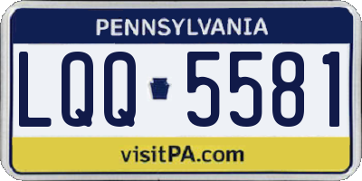PA license plate LQQ5581