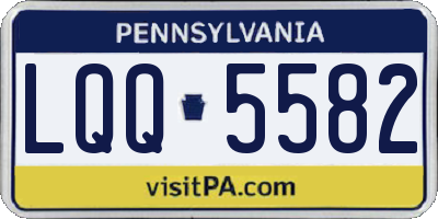 PA license plate LQQ5582
