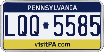 PA license plate LQQ5585