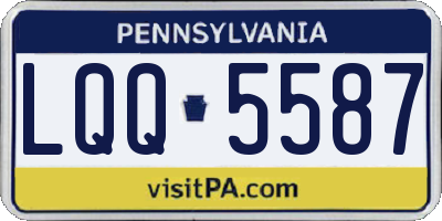 PA license plate LQQ5587