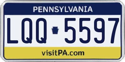 PA license plate LQQ5597