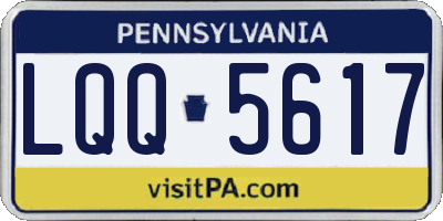 PA license plate LQQ5617