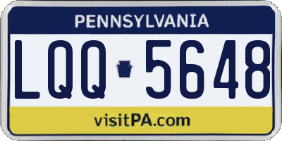 PA license plate LQQ5648
