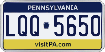 PA license plate LQQ5650