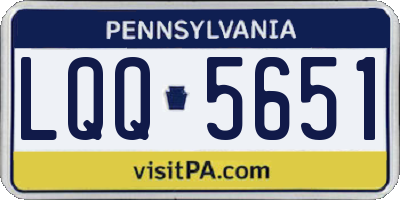 PA license plate LQQ5651