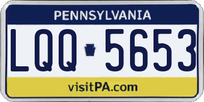 PA license plate LQQ5653