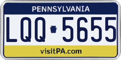 PA license plate LQQ5655