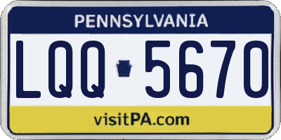PA license plate LQQ5670