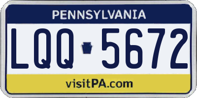 PA license plate LQQ5672