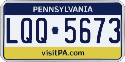 PA license plate LQQ5673
