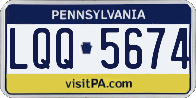 PA license plate LQQ5674