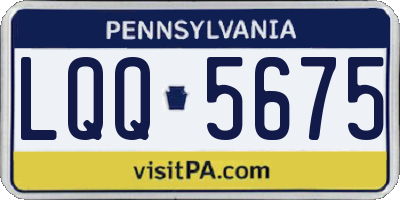 PA license plate LQQ5675