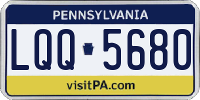 PA license plate LQQ5680