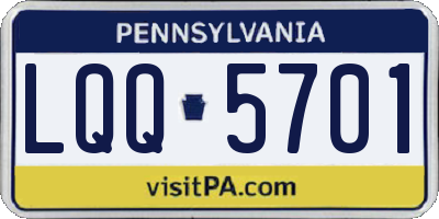 PA license plate LQQ5701