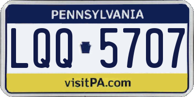 PA license plate LQQ5707