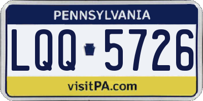 PA license plate LQQ5726