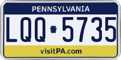 PA license plate LQQ5735