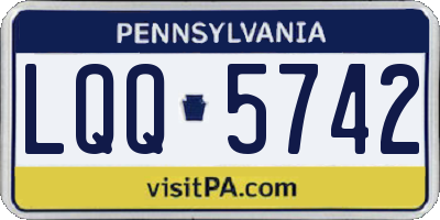 PA license plate LQQ5742