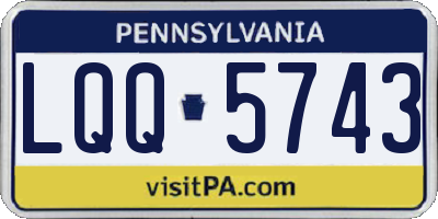 PA license plate LQQ5743