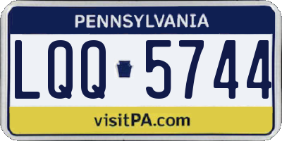 PA license plate LQQ5744