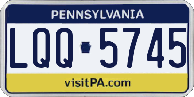 PA license plate LQQ5745